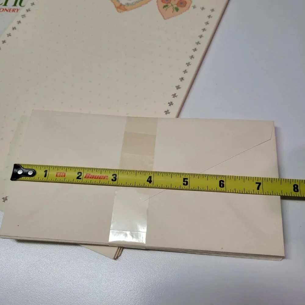 Current Blue Goose Cross Stitch Stationary Set Vintage Beige Granny‎